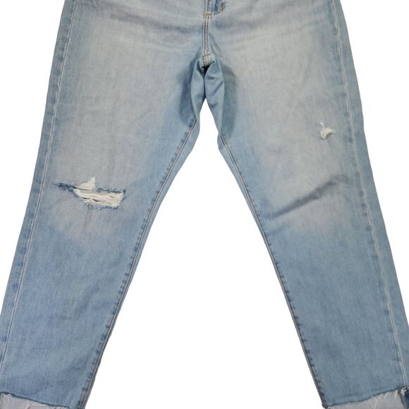 Universal Thread Women's Jeans Mid Rise Boyfriend Distressed Crop Size 12/31 - Picture 5 of 10